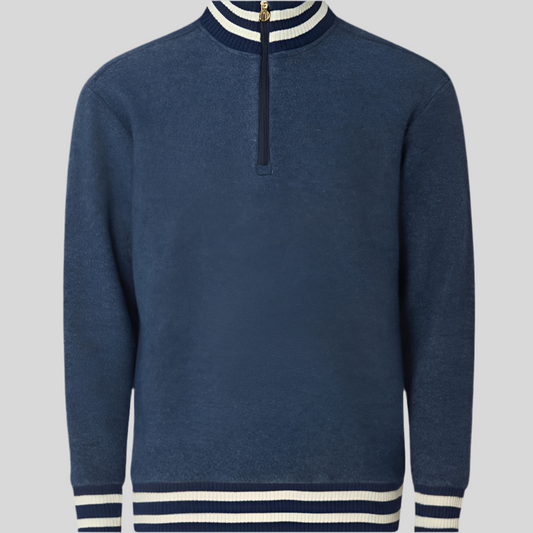 VÄSTANEDE MERINO JACKET | HALF ZIP NAVY - YMR