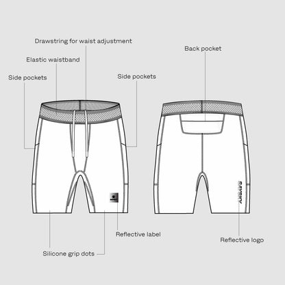 FLOW+ RACE SHORT TIGHTS 7'' | BLACK - SAYSKY