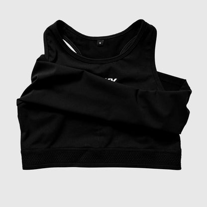 W FLOW RACE CROP TOP | BLACK - SAYSKY