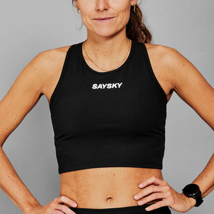 W FLOW RACE CROP TOP | BLACK - SAYSKY