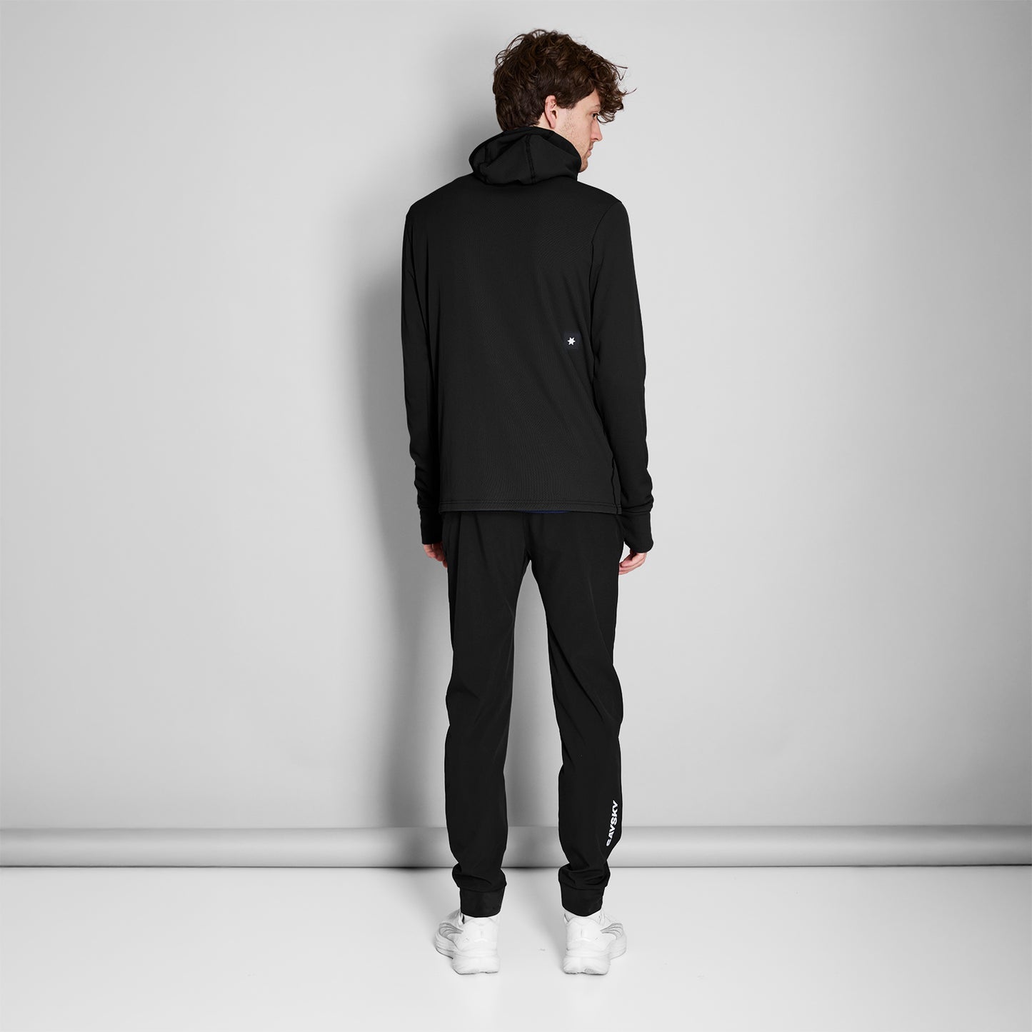 COMBAT HALF ZIP FLEECE HOODIE | BLACK - SAYSKY