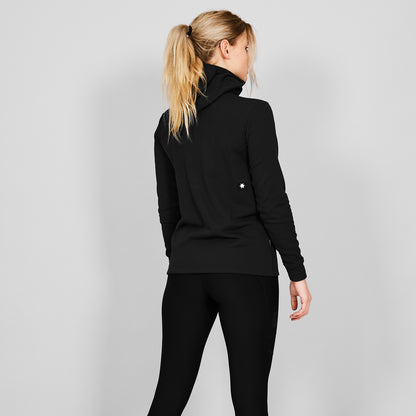 W COMBAT HALF ZIP FLEECE HOODIE | BLACK - SAYSKY