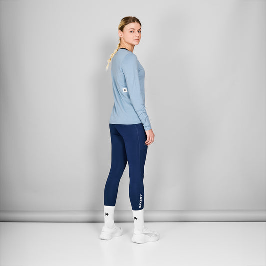 W PACE LONGSLEEVE | LOGO BLUE MELANGE - SAYSKY