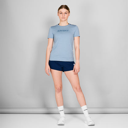 W PACE T-SHIRT | LOGO BLUE MELANGE - SAYSKY