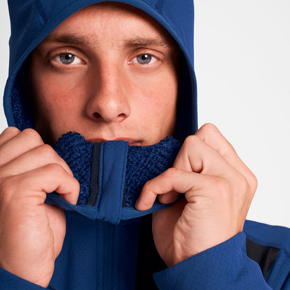 COMBAT HALF ZIP FLEECE HOODIE | BLUE - SAYSKY