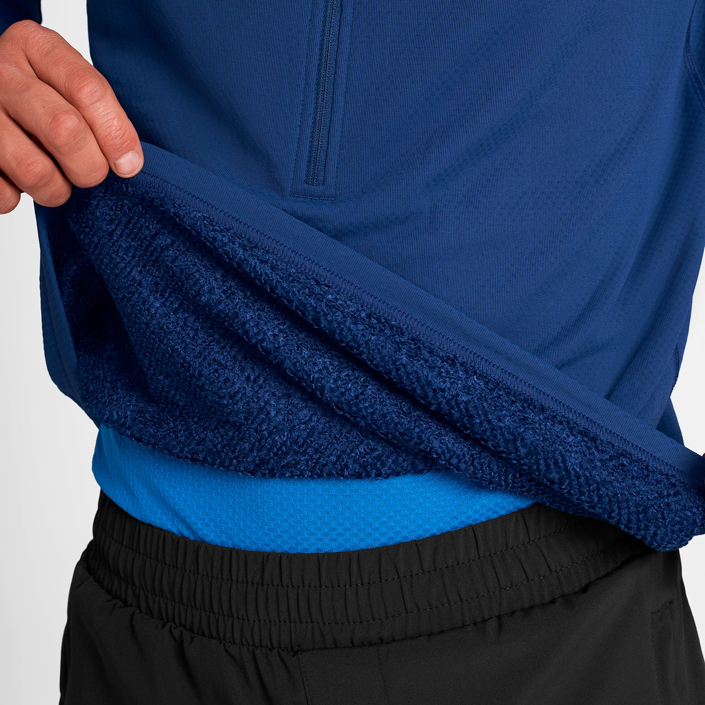 COMBAT HALF ZIP FLEECE HOODIE | BLUE - SAYSKY