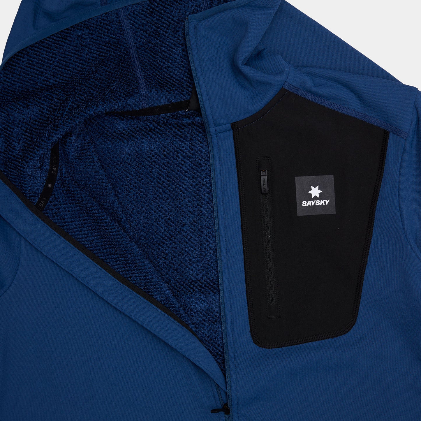 COMBAT HALF ZIP FLEECE HOODIE | BLUE - SAYSKY