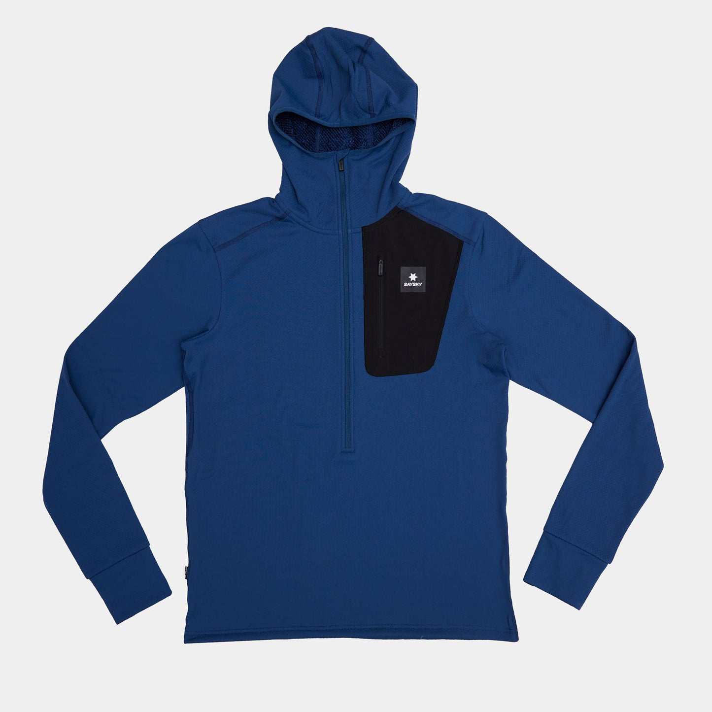 COMBAT HALF ZIP FLEECE HOODIE | BLUE - SAYSKY