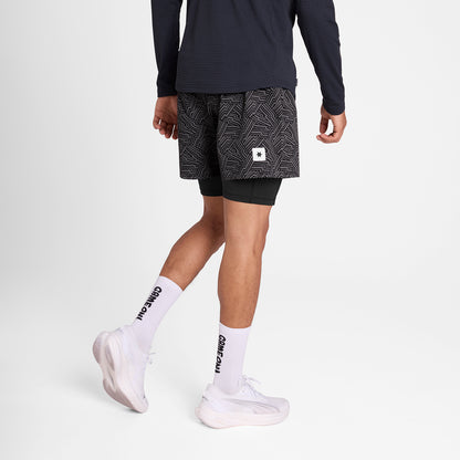 PACE 2 IN 1 SHORTS 5" | REFLECTIVE BLACK - SAYSKY