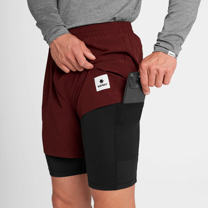 PACE 2 IN 1 SHORTS 5" | RED - SAYSKY