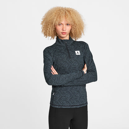 W PACE HALF-ZIP LONGSLEEVE | REFLECTIVE BLACK