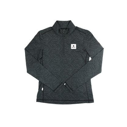 W PACE HALF-ZIP LONGSLEEVE | REFLECTIVE BLACK