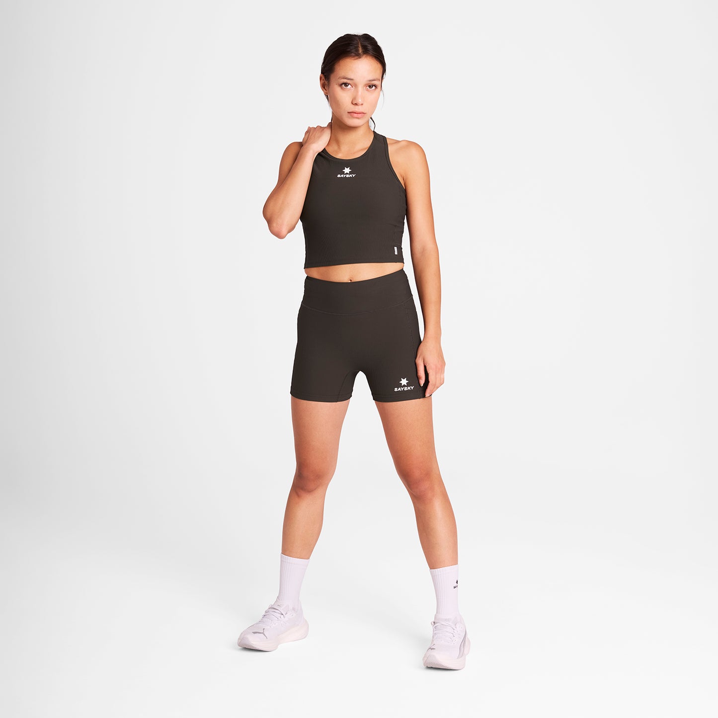 W COMBAT RIB CROP TOP | COFFEE - SAYSKY