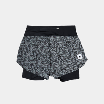 W PACE 2 IN 1 SHORTS 3" | REFLECTIVE BLACK - SAYSKY