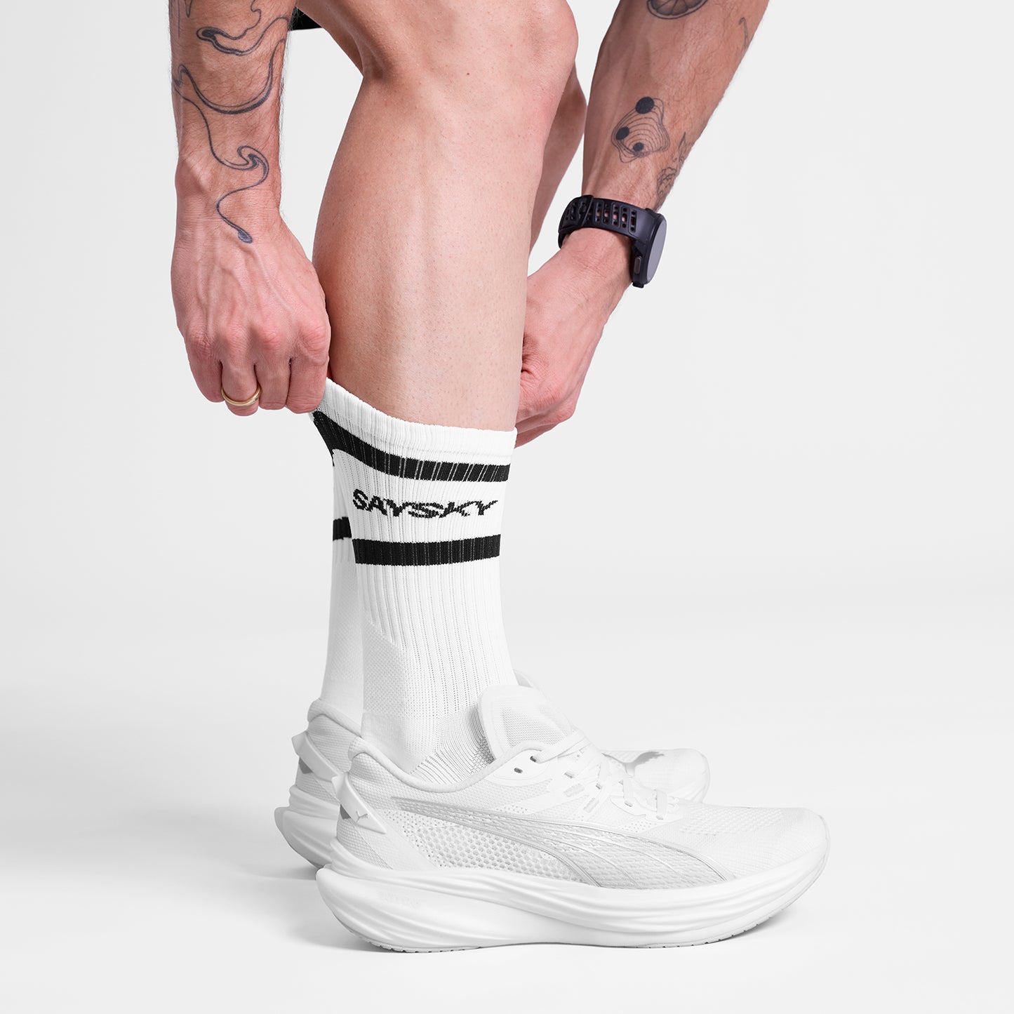 PACE SOCKS | BLACK STRIPES - SAYSKY