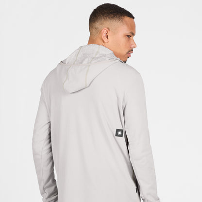 COMBAT HALF ZIP FLEECE HOODIE | GREY
