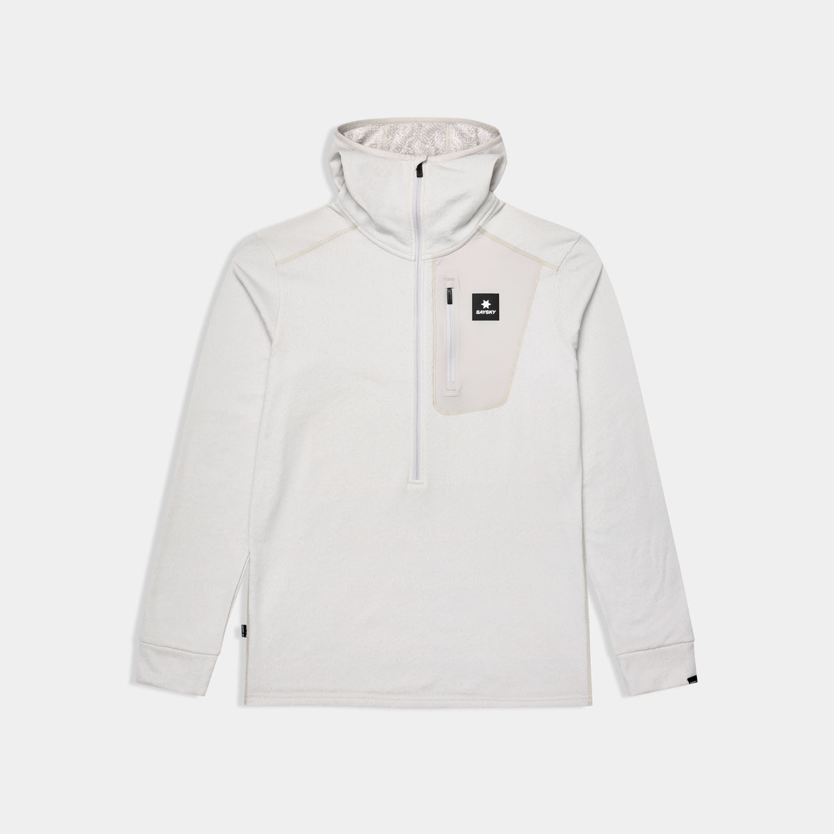COMBAT HALF ZIP FLEECE HOODIE | GREY