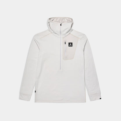 COMBAT HALF ZIP FLEECE HOODIE | GREY