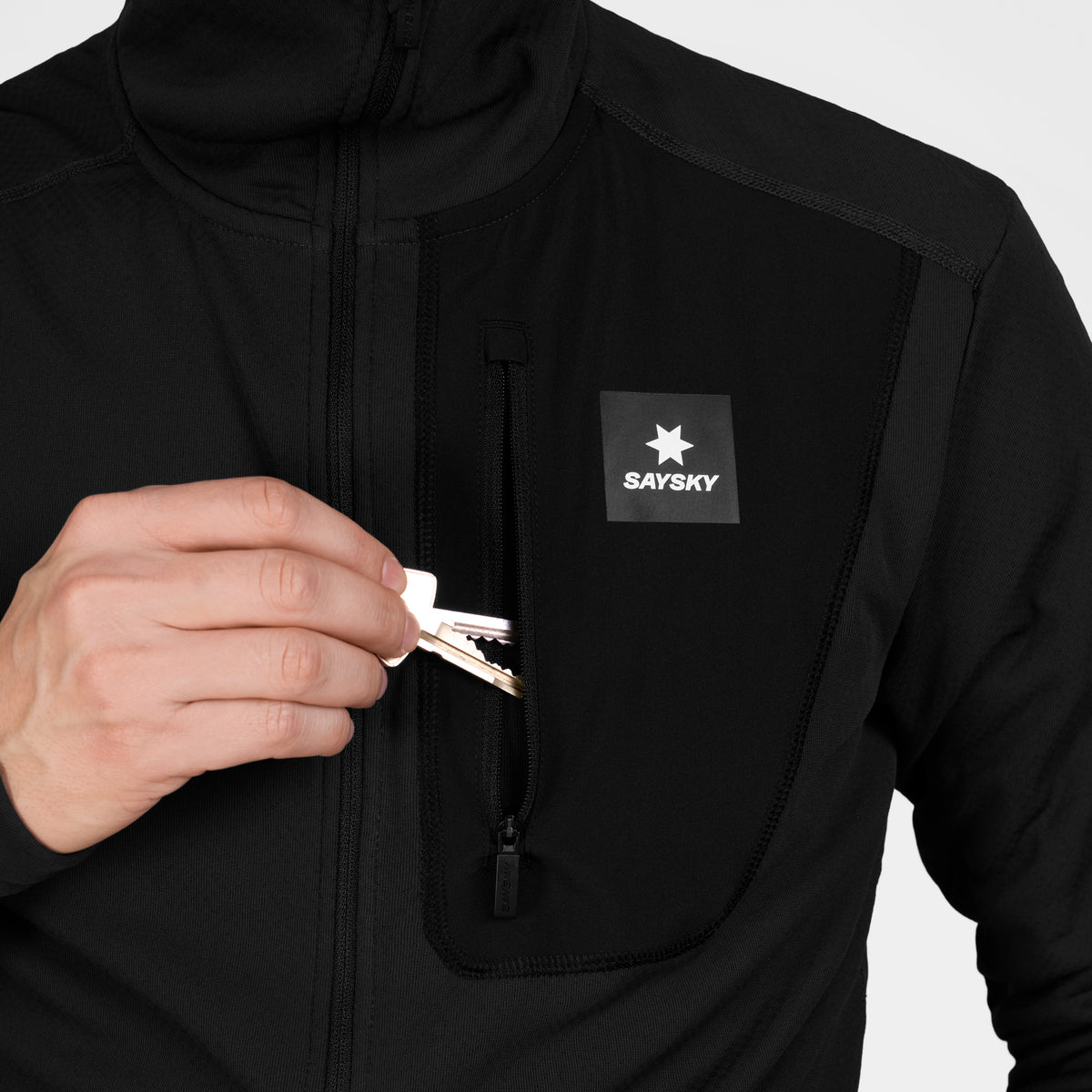 COMBAT HALF ZIP FLEECE HOODIE | BLACK