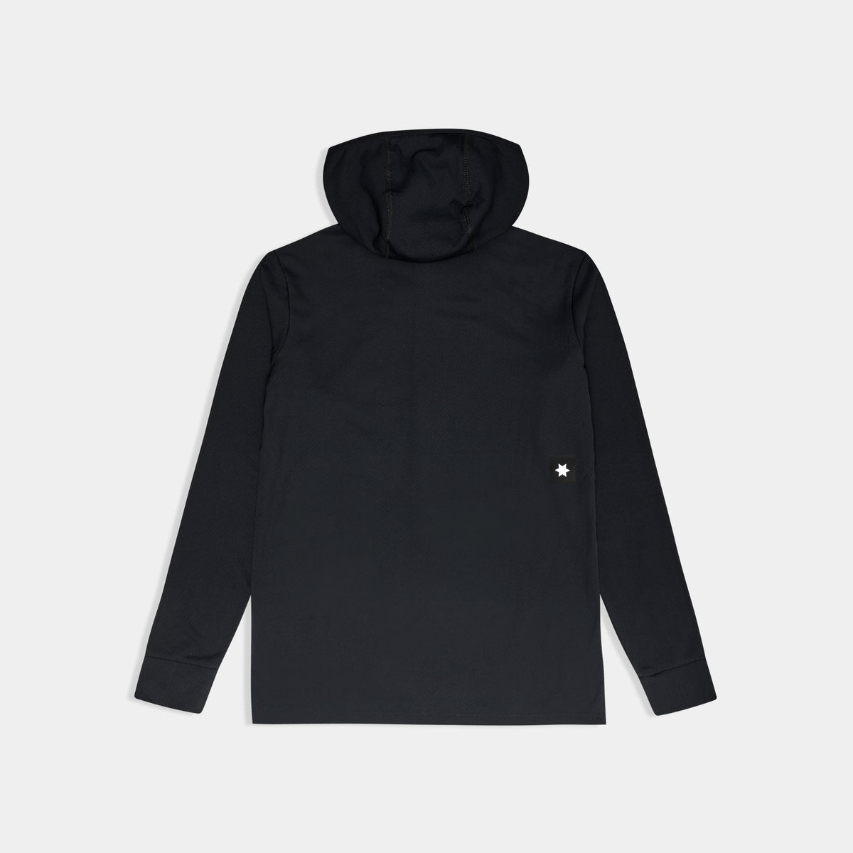 COMBAT HALF ZIP FLEECE HOODIE | BLACK
