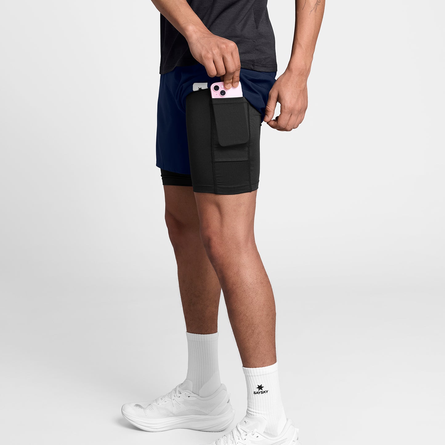 PACE 2 IN 1 SHORTS 5" | BLUE - SAYSKY