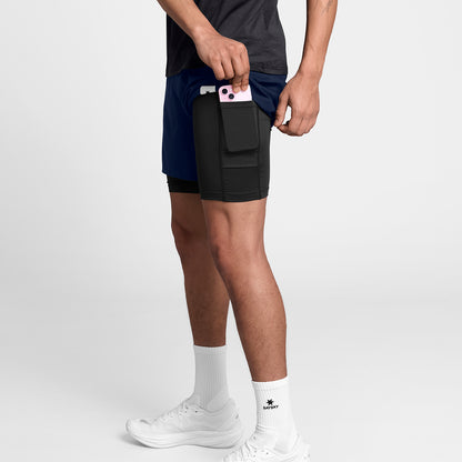 PACE 2 IN 1 SHORTS 5" | BLUE - SAYSKY