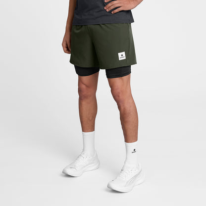 PACE 2 IN 1 SHORTS 5" | GREEN - SAYSKY