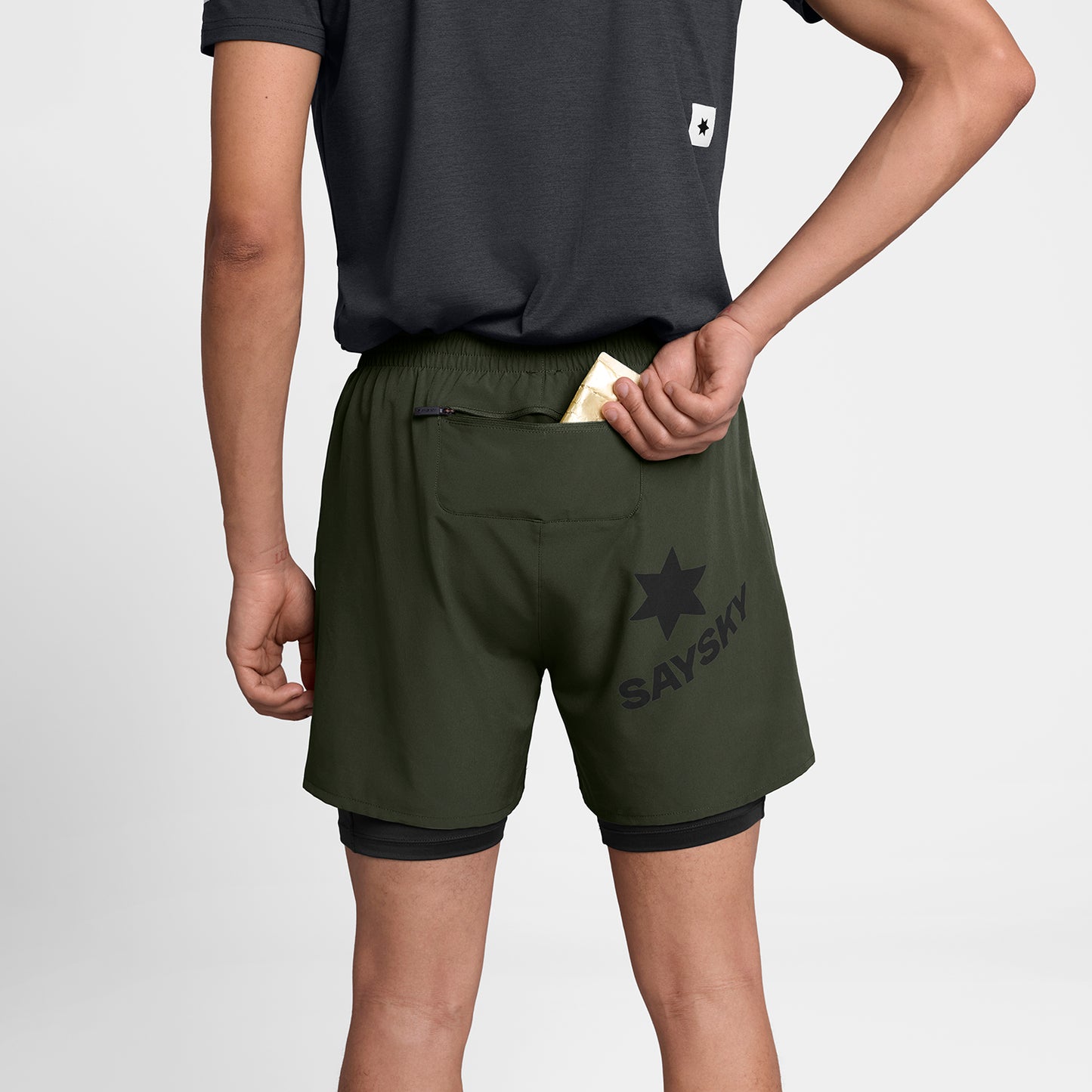 PACE 2 IN 1 SHORTS 5" | GREEN - SAYSKY