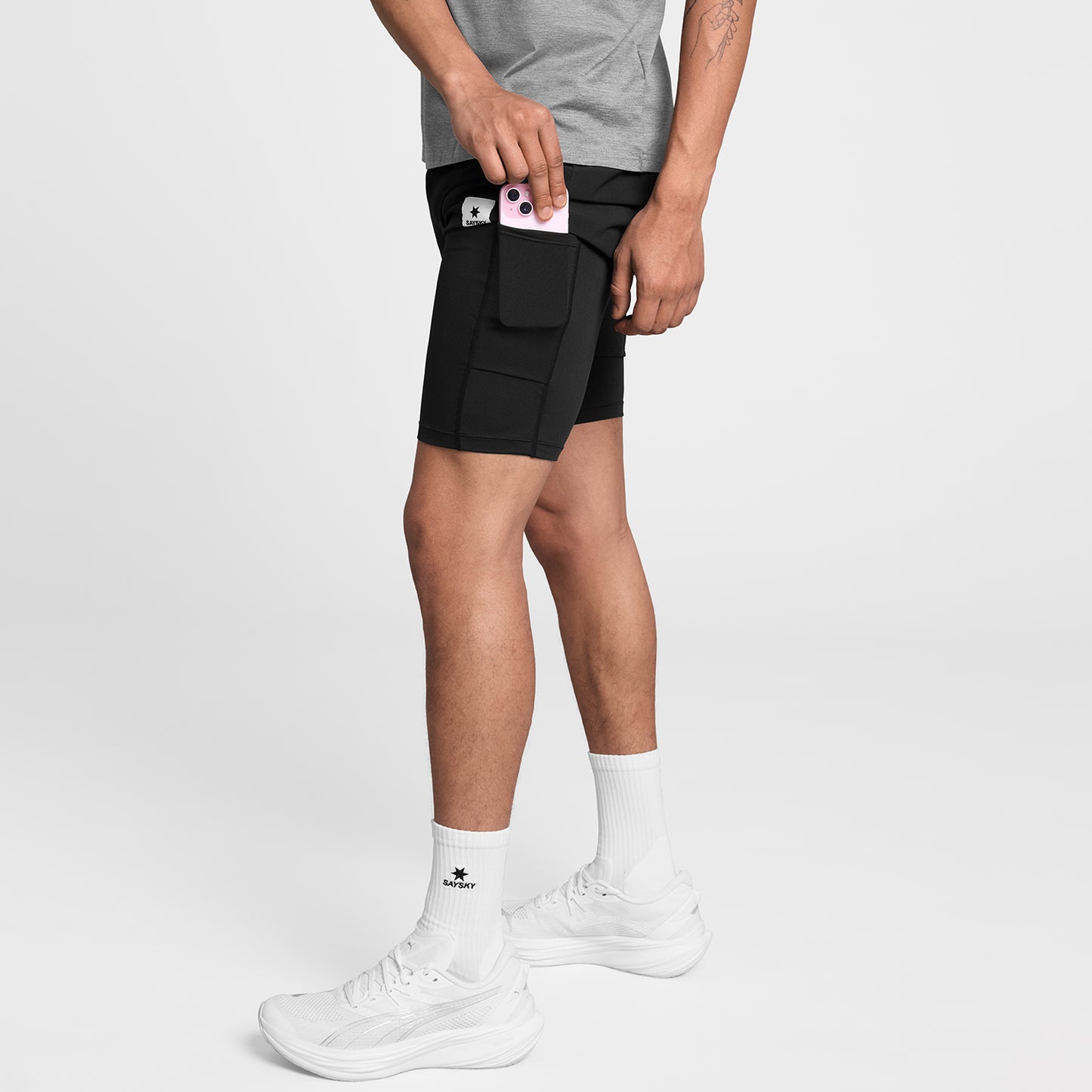 PACE 2 IN 1 SHORTS 5" | BLACK - SAYSKY