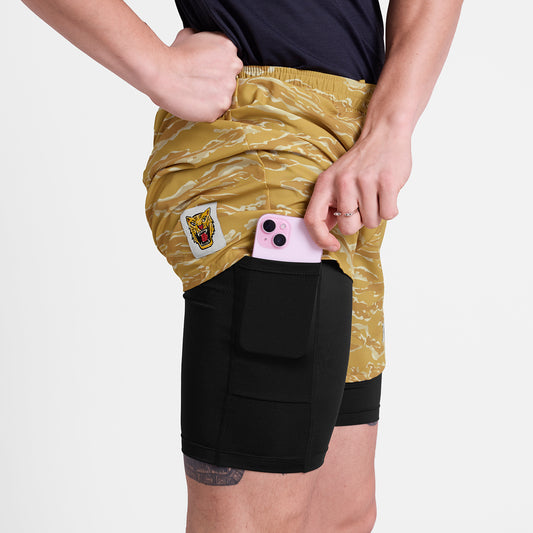 PACE 2 IN 1 SHORTS 5" | TIGER GRIND - SAYSKY