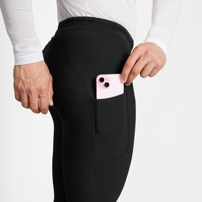 COMBAT+ RIB LONG TIGHTS | BLACK