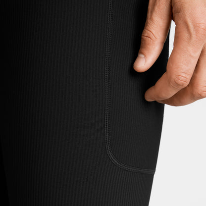 COMBAT+ RIB LONG TIGHTS | BLACK