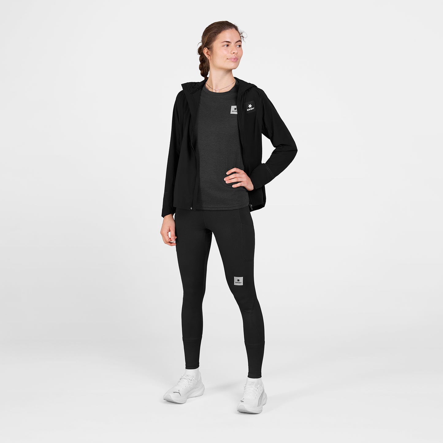 W PACE FLEX HOODED JACKET | BLACK - SAYSKY