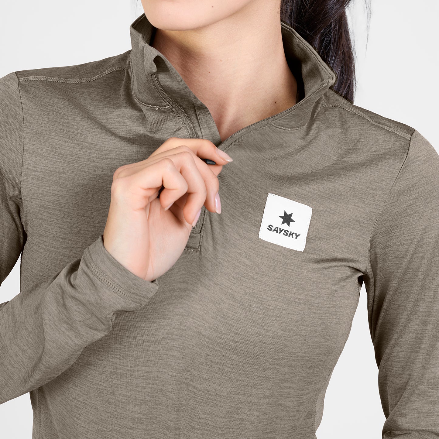 W PACE HALF-ZIP LONGSLEEVE | TAUPE