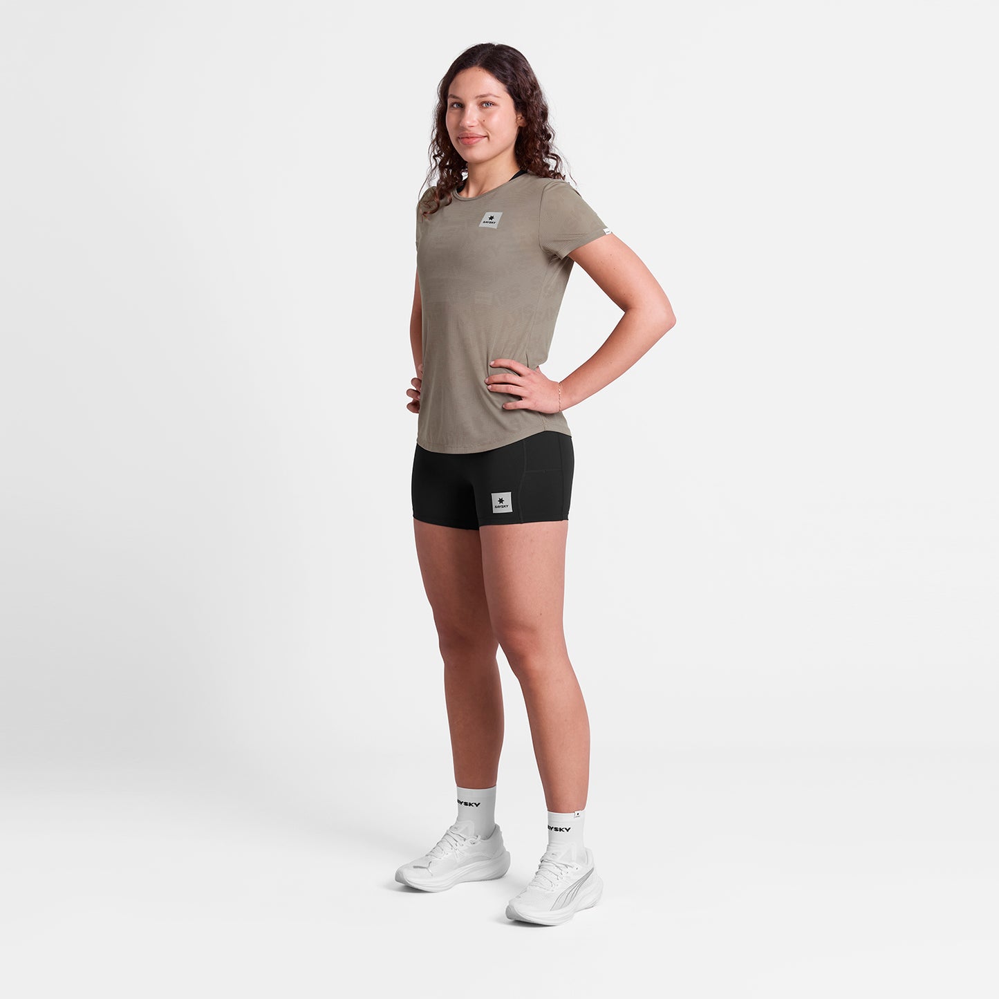 W FLOW T-SHIRT REACTIVE | DARK BEIGE - SAYSKY