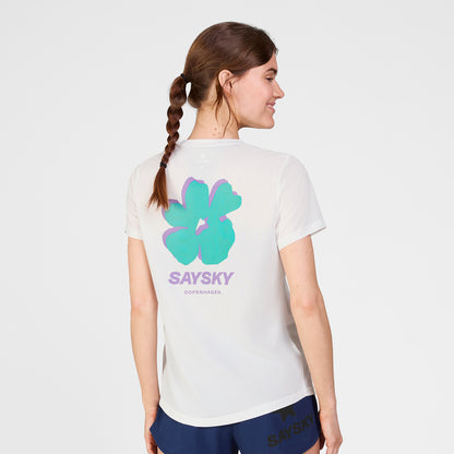 W COMBAT T-SHIRT | WHITE FLOWER - SAYSKY