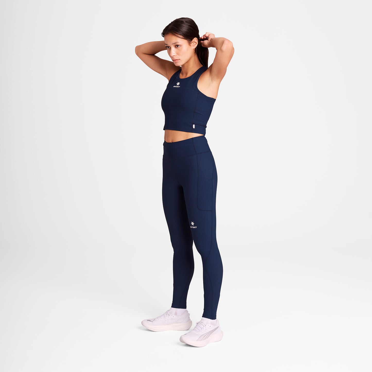 W COMBAT RIB CROP TOP | BLUE - SAYSKY