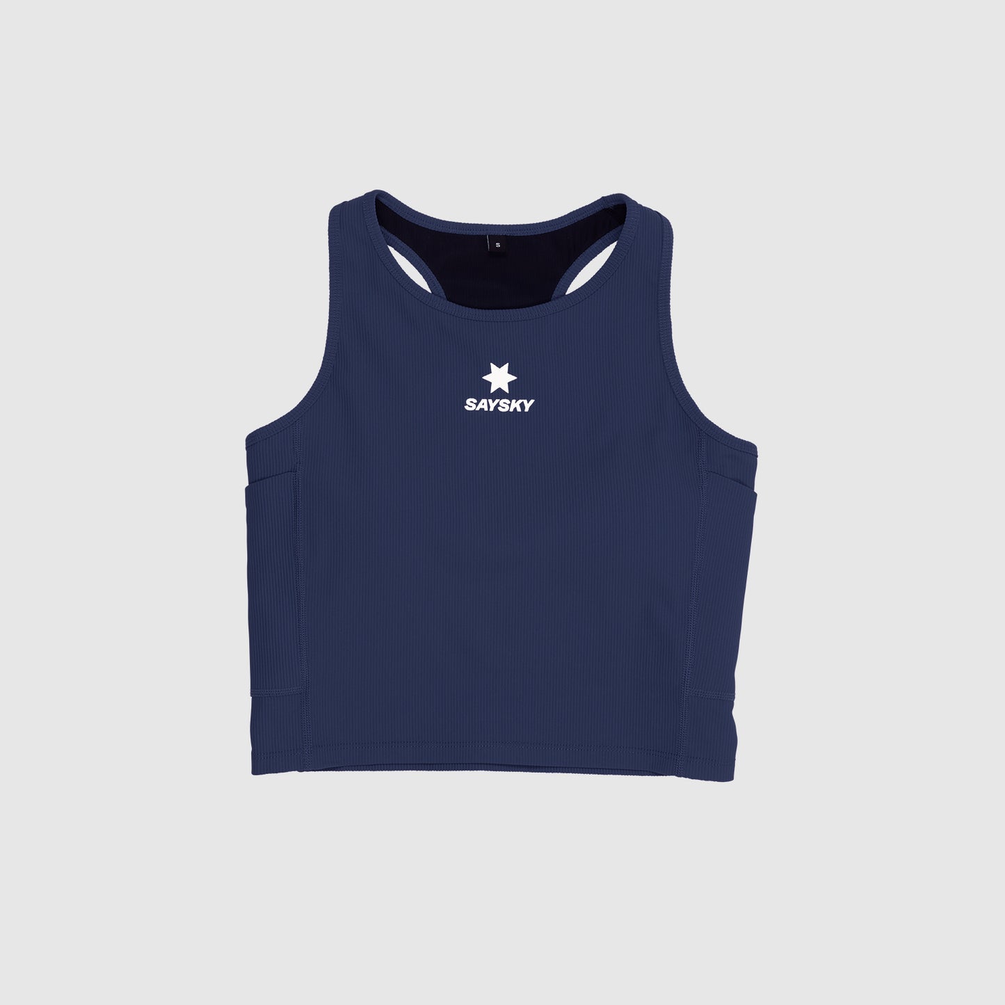 W COMBAT RIB CROP TOP | BLUE - SAYSKY