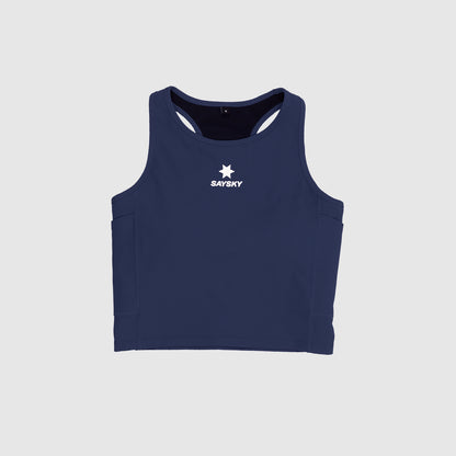 W COMBAT RIB CROP TOP | BLUE - SAYSKY