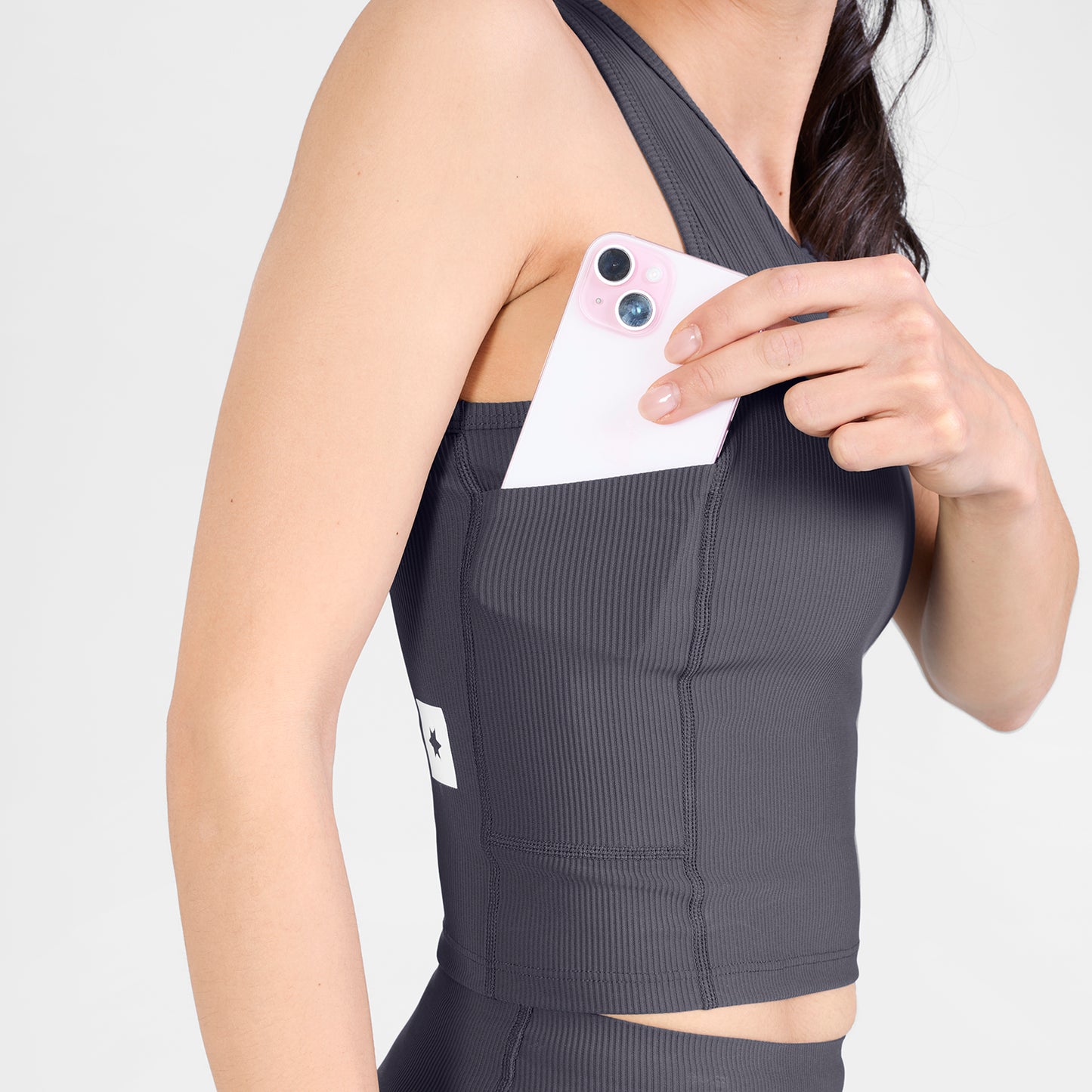 W COMBAT RIB CROP TOP | GREY - SAYSKY