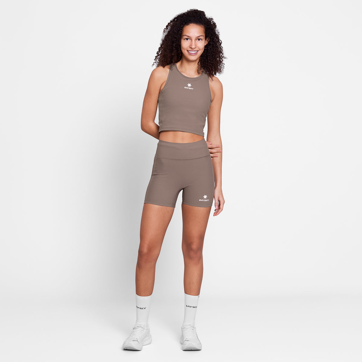 W COMBAT RIB CROP TOP | TAUPE