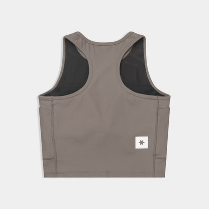 W COMBAT RIB CROP TOP | TAUPE