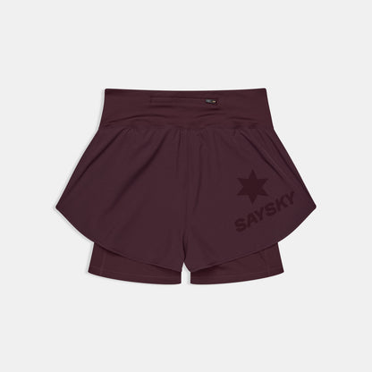 W PACE 2 IN 1 SHORTS 3" | BURGUNDY