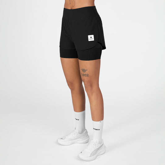 W PACE 2 IN 1 SHORTS 3" | BLACK - SAYSKY