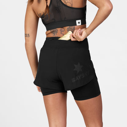 W PACE 2 IN 1 SHORTS 3" | BLACK - SAYSKY