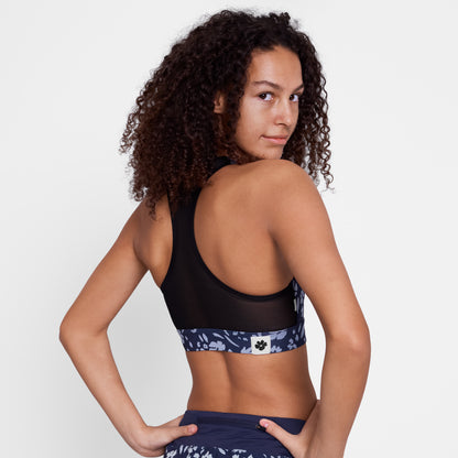 W COMBAT SPORTS BRA | BLUE FLOWER - SAYSKY