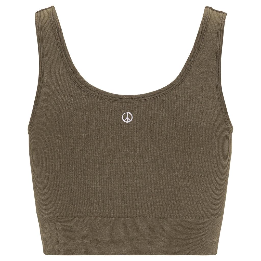 SOFT RIB SEAMLESS CROP TOP - SAGE | ActSporty 