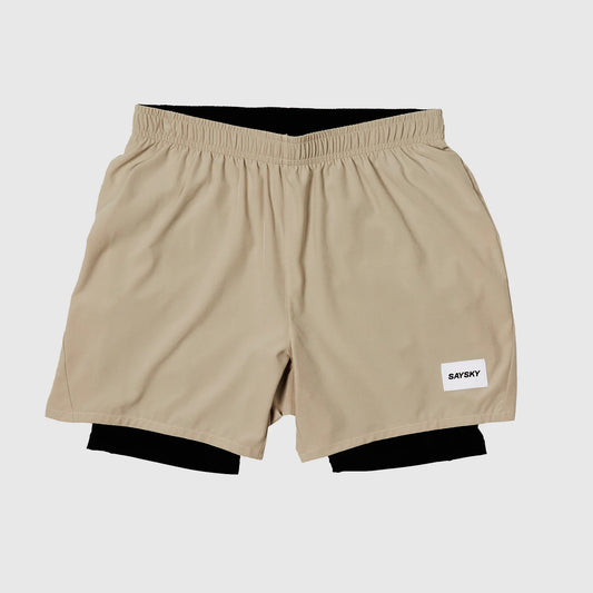 W MOTION 2 IN 1 SHORTS 5" | BEIGE - SAYSKY