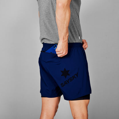 PACE 2 IN 1 SHORTS 5" | BLUE - SAYSKY