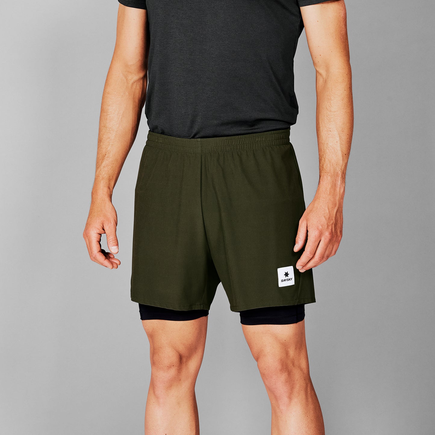 PACE 2 IN 1 SHORTS 5" | GREEN - SAYSKY